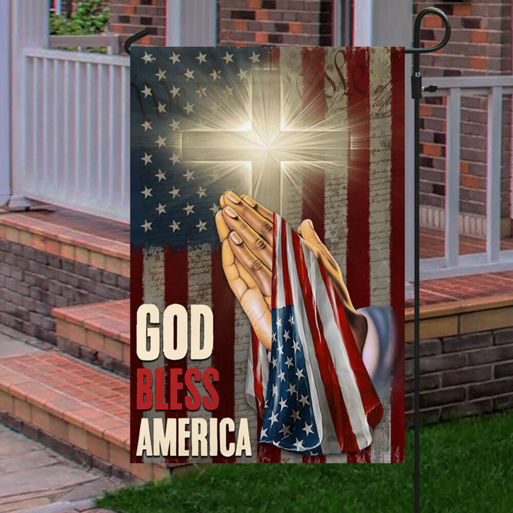 God Bless America Christian Cross Flag