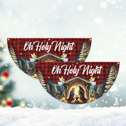 Nativity Of Jesus Christmas Silent Night Oh Holy Night Non-Pleated Fan Flag