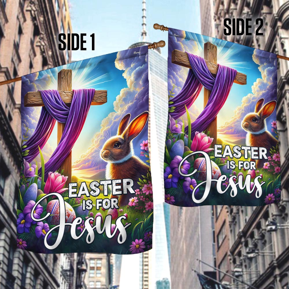 FLAGWIX Easter Is For Jesus Bunny Rabbit Jesus Christ Cross Flag
