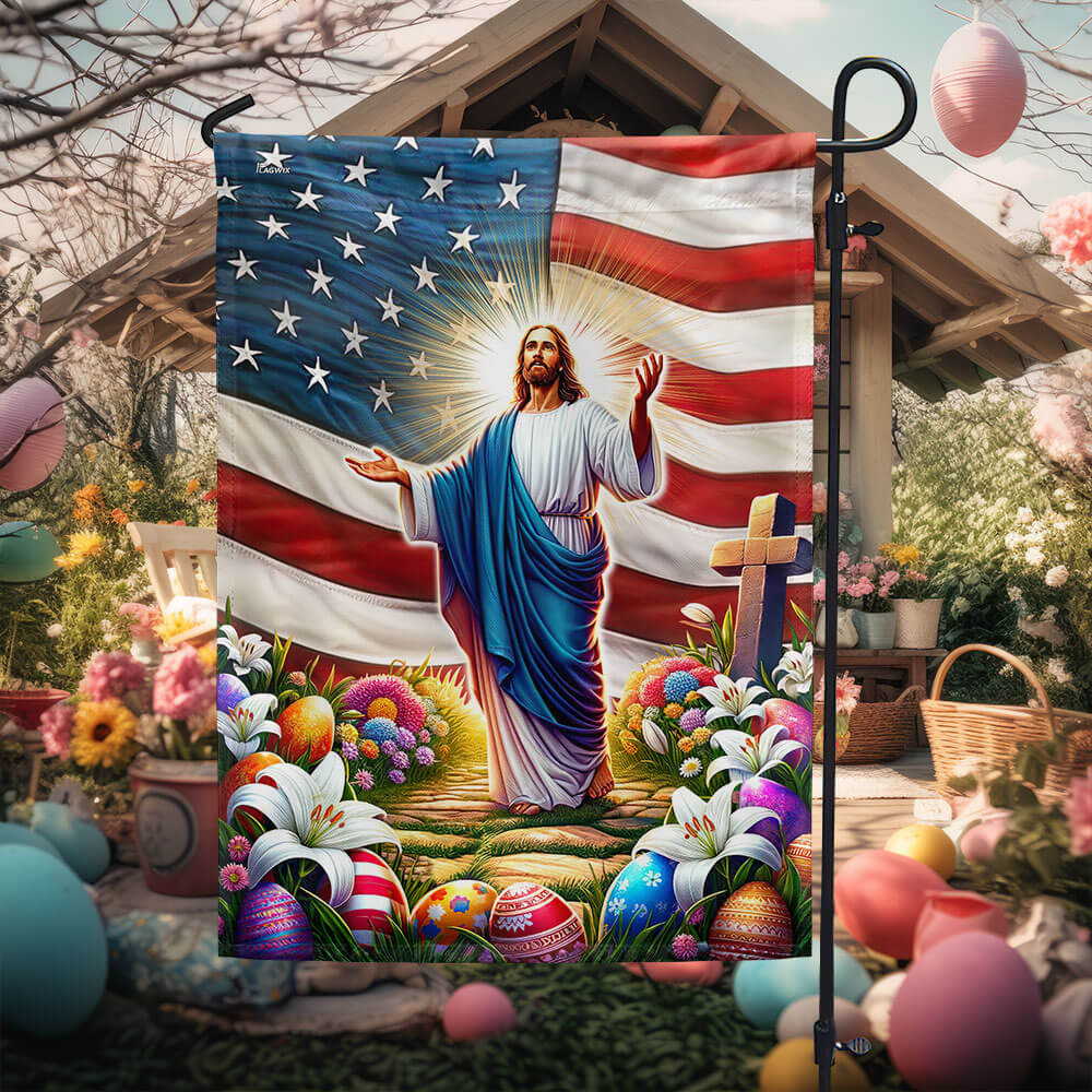 FLAGWIX  Jesus Easter American He Is Risen Christian Flag