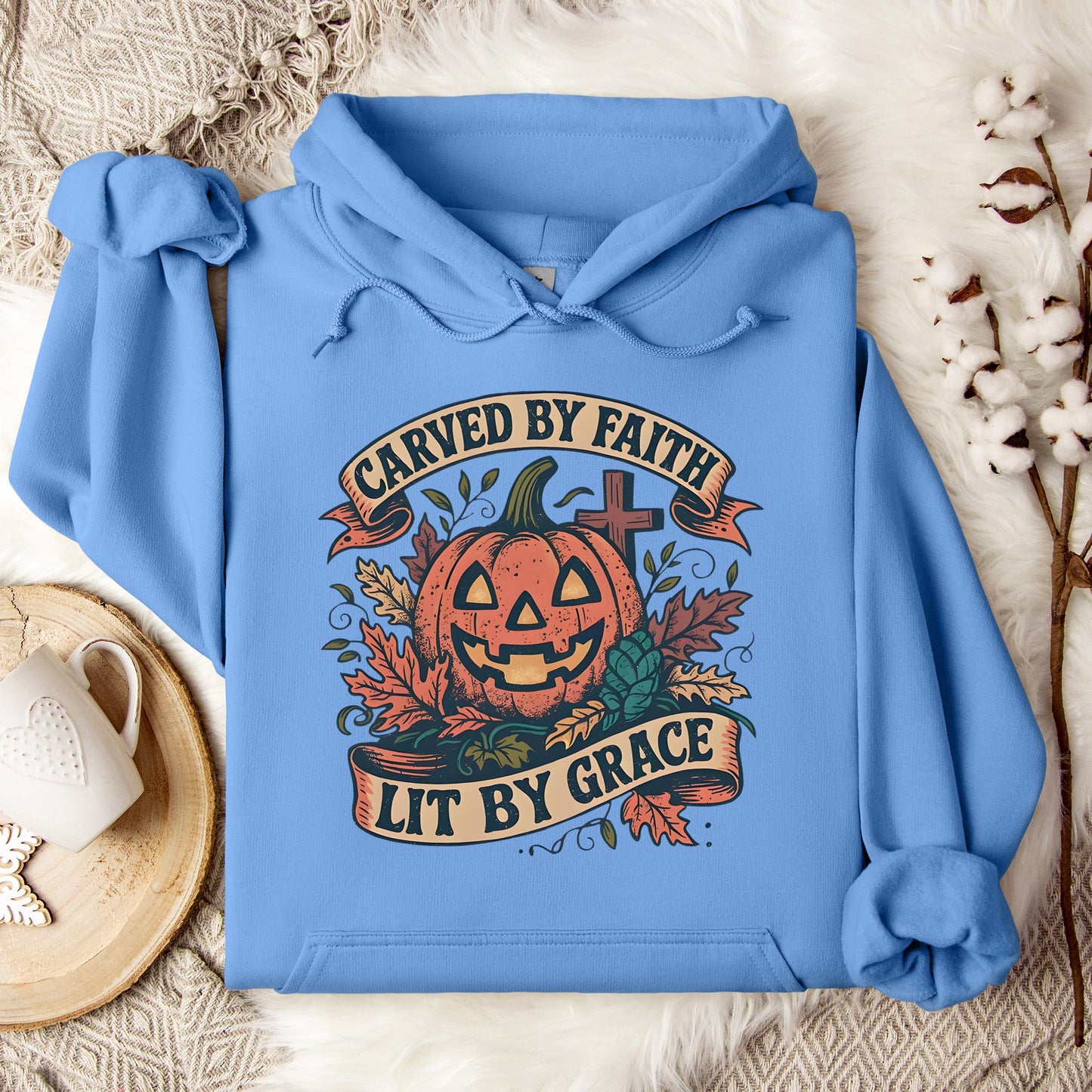 Carved By Faith Lit By Grace Hoodie