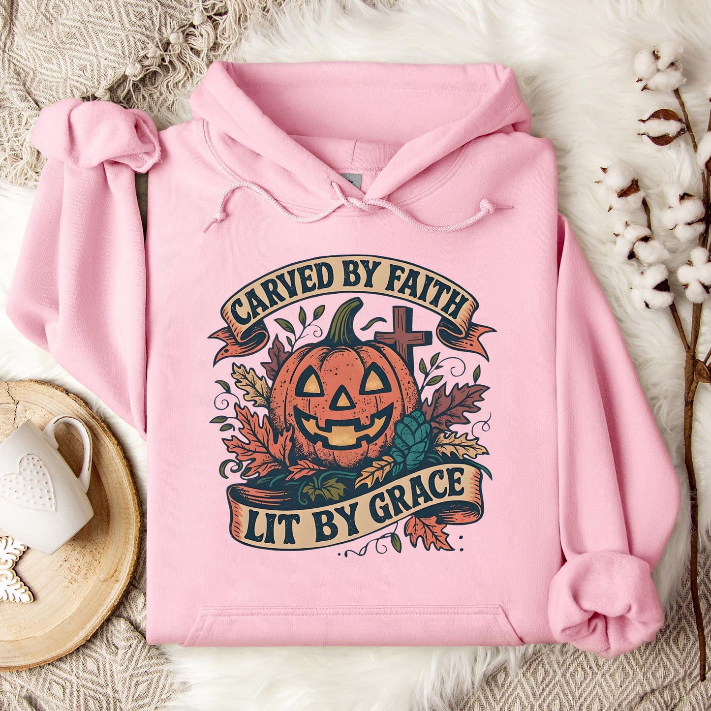 Carved By Faith Lit By Grace Hoodie