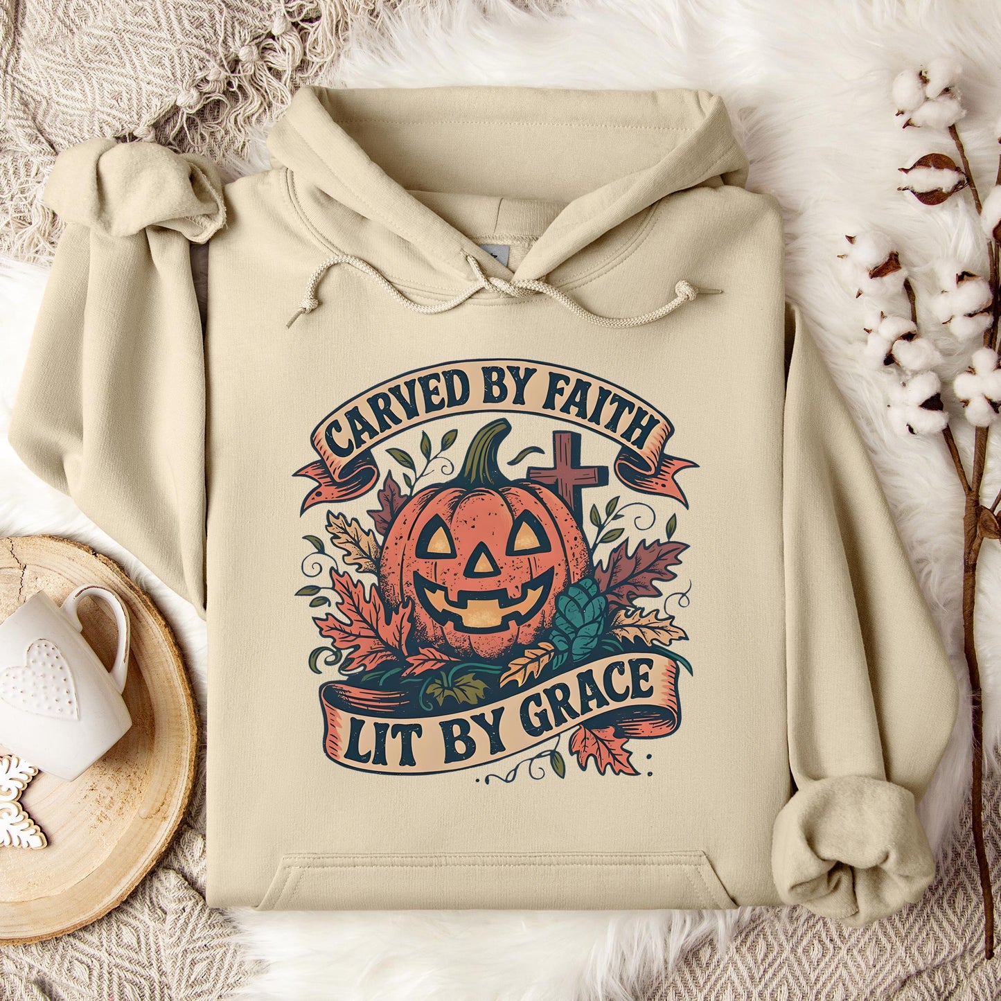 Carved By Faith Lit By Grace Hoodie