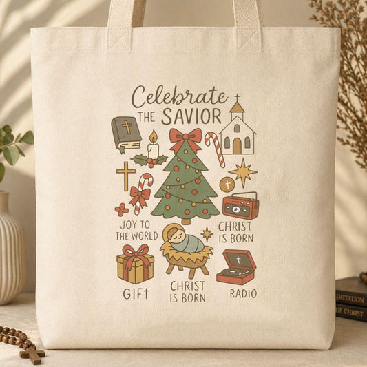 Celebrate The Savior Nativity Tote Bag