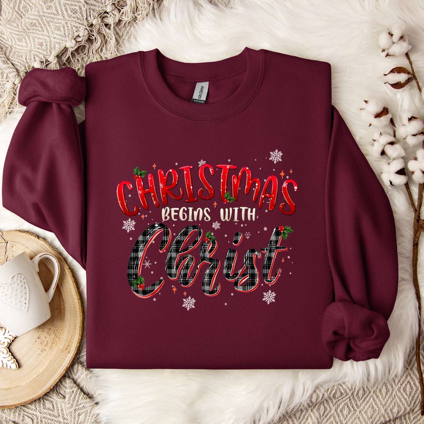 Christmas Begins With Christ 02 Sweatshirt