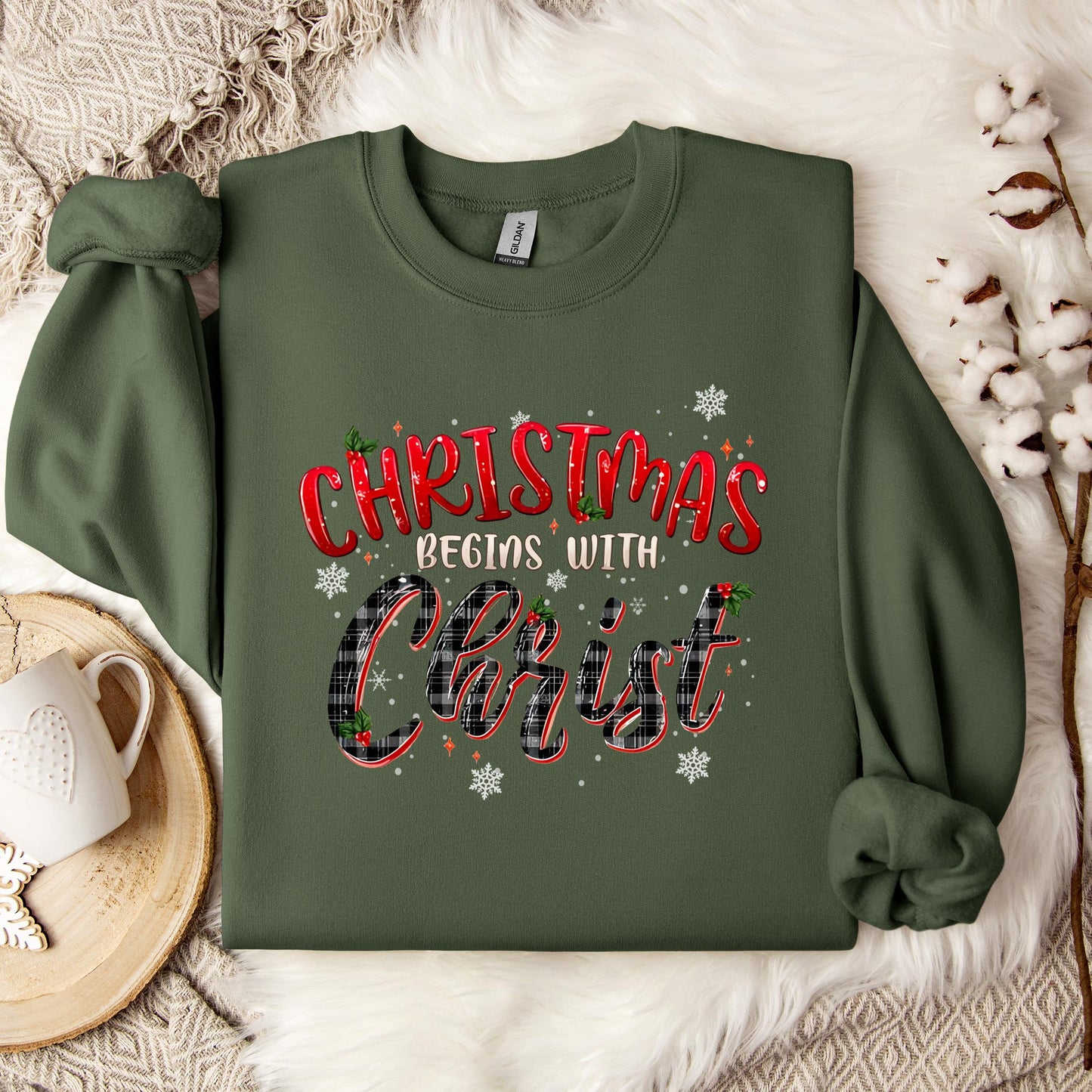 Christmas Begins With Christ 02 Sweatshirt