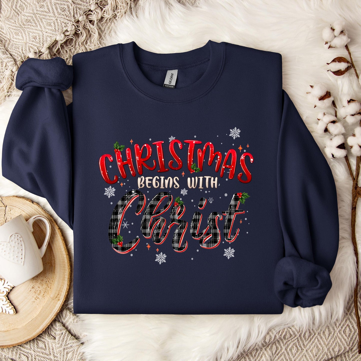 Christmas Begins With Christ 02 Sweatshirt