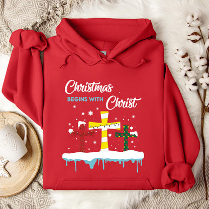 Christmas Begins With Christ Hoodie