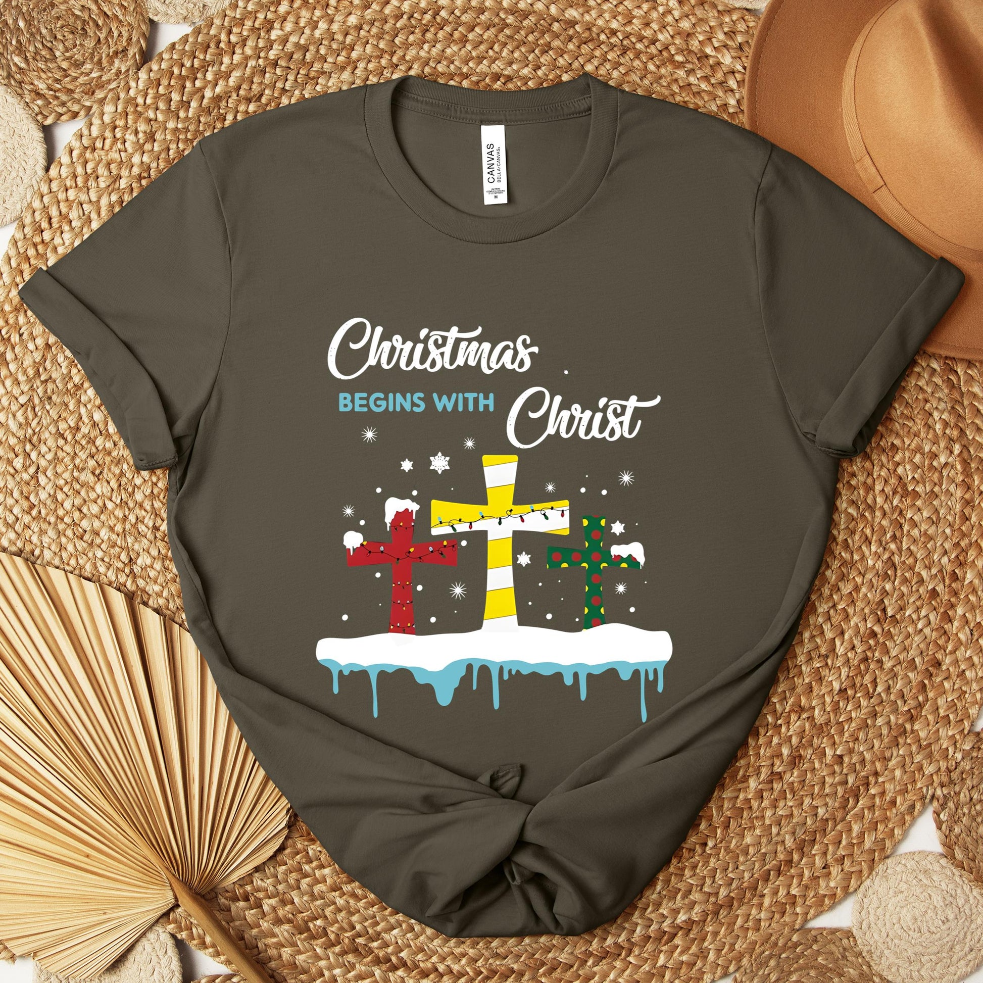 Christmas Begins With Christ Premium T-shirt