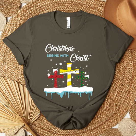 Christmas Begins With Christ Premium T-shirt
