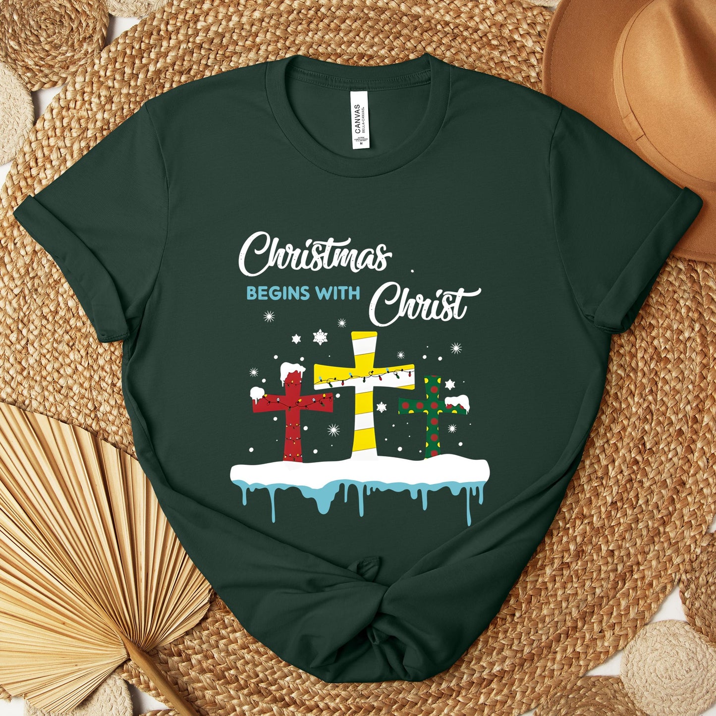 Christmas Begins With Christ Premium T-shirt