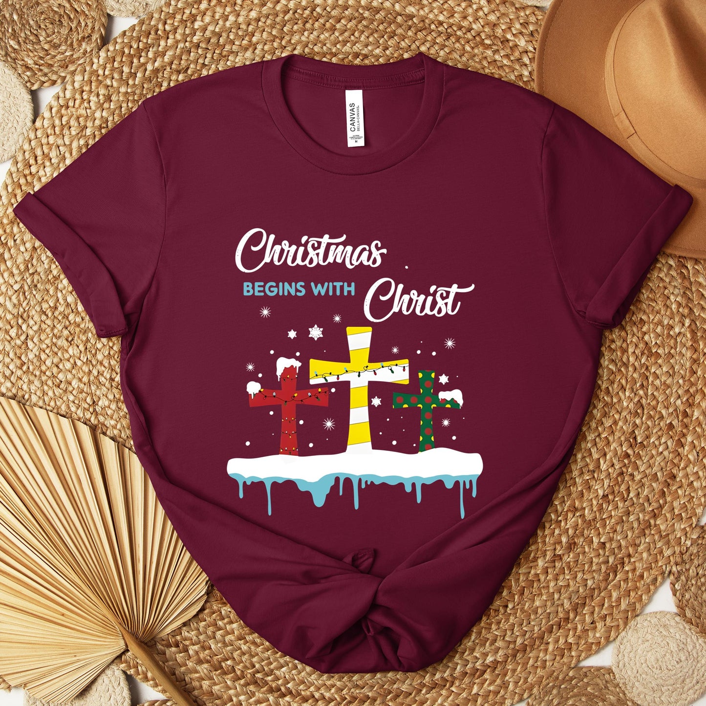 Christmas Begins With Christ Premium T-shirt