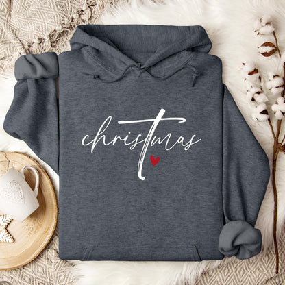 Christmas Cross Heart Hoodie