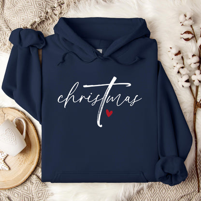Christmas Cross Heart Hoodie