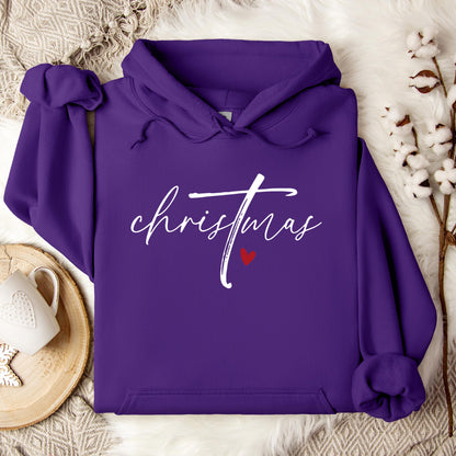Christmas Cross Heart Hoodie