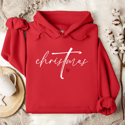 Christmas Cross Heart Hoodie