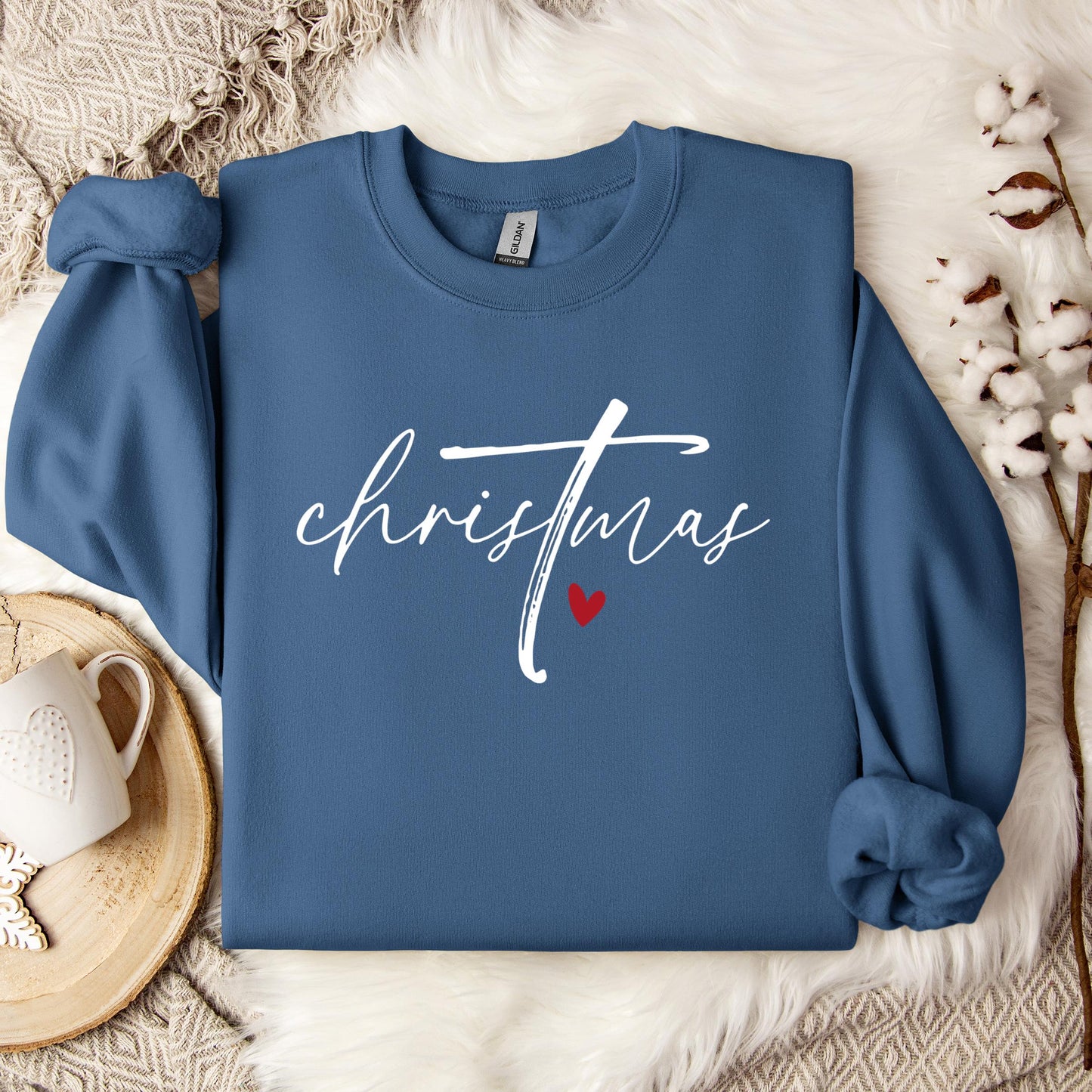Christmas Cross Heart Sweatshirt