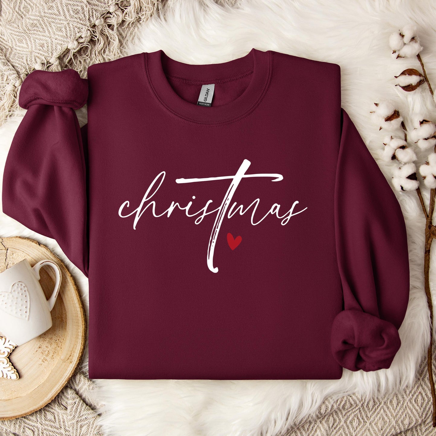 Christmas Cross Heart Sweatshirt