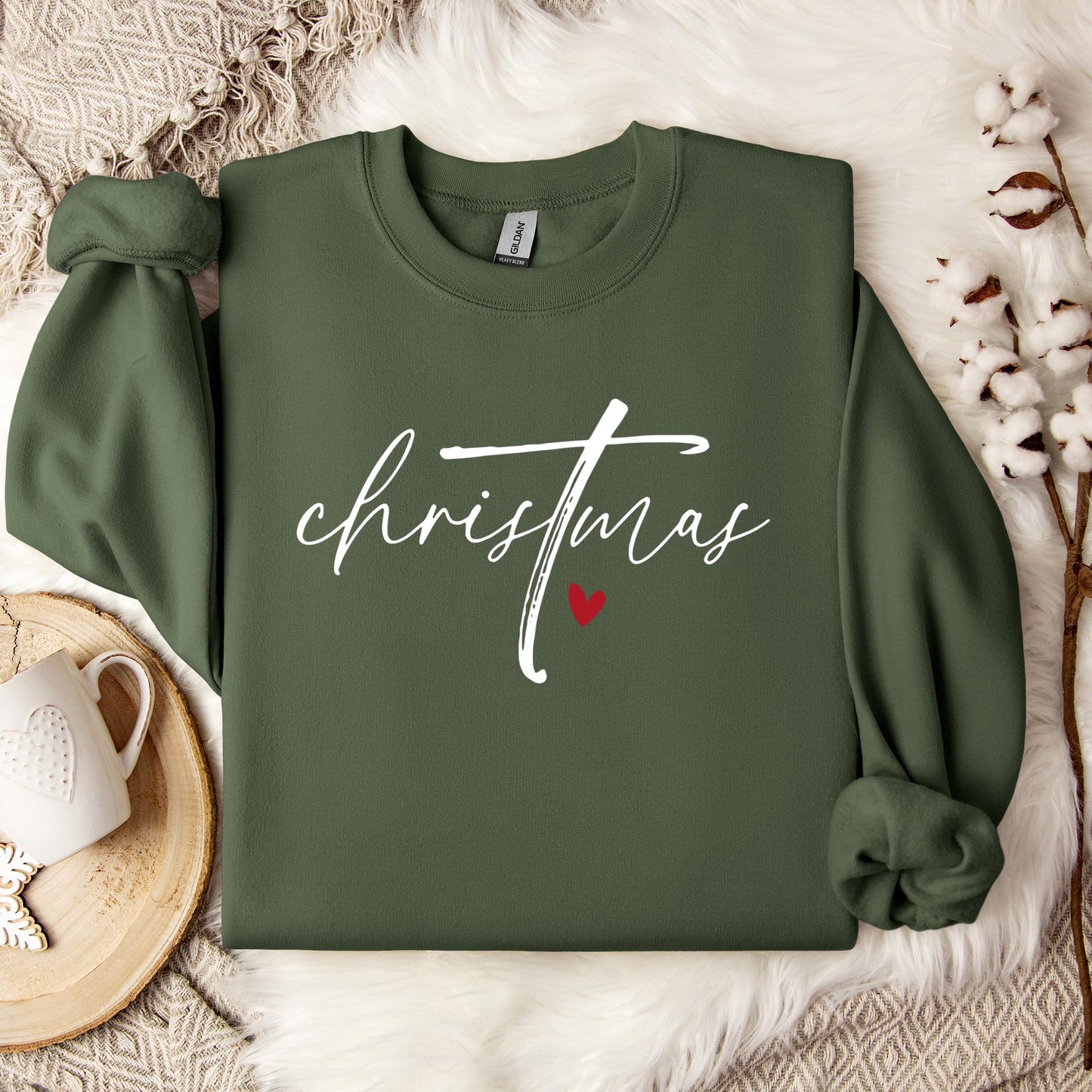 Christmas Cross Heart Sweatshirt