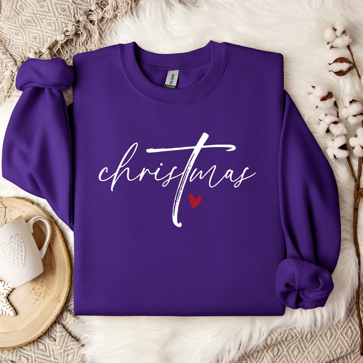Christmas Cross Heart Sweatshirt
