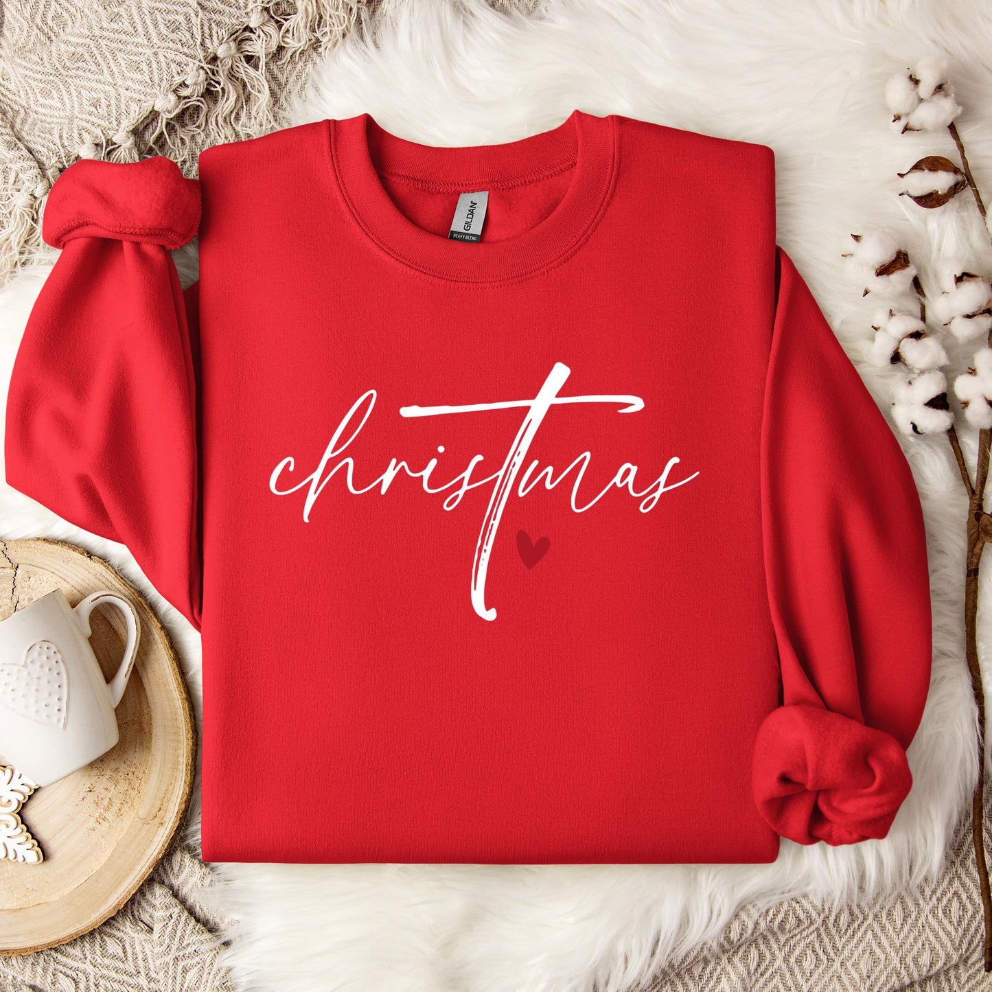 Christmas Cross Heart Sweatshirt