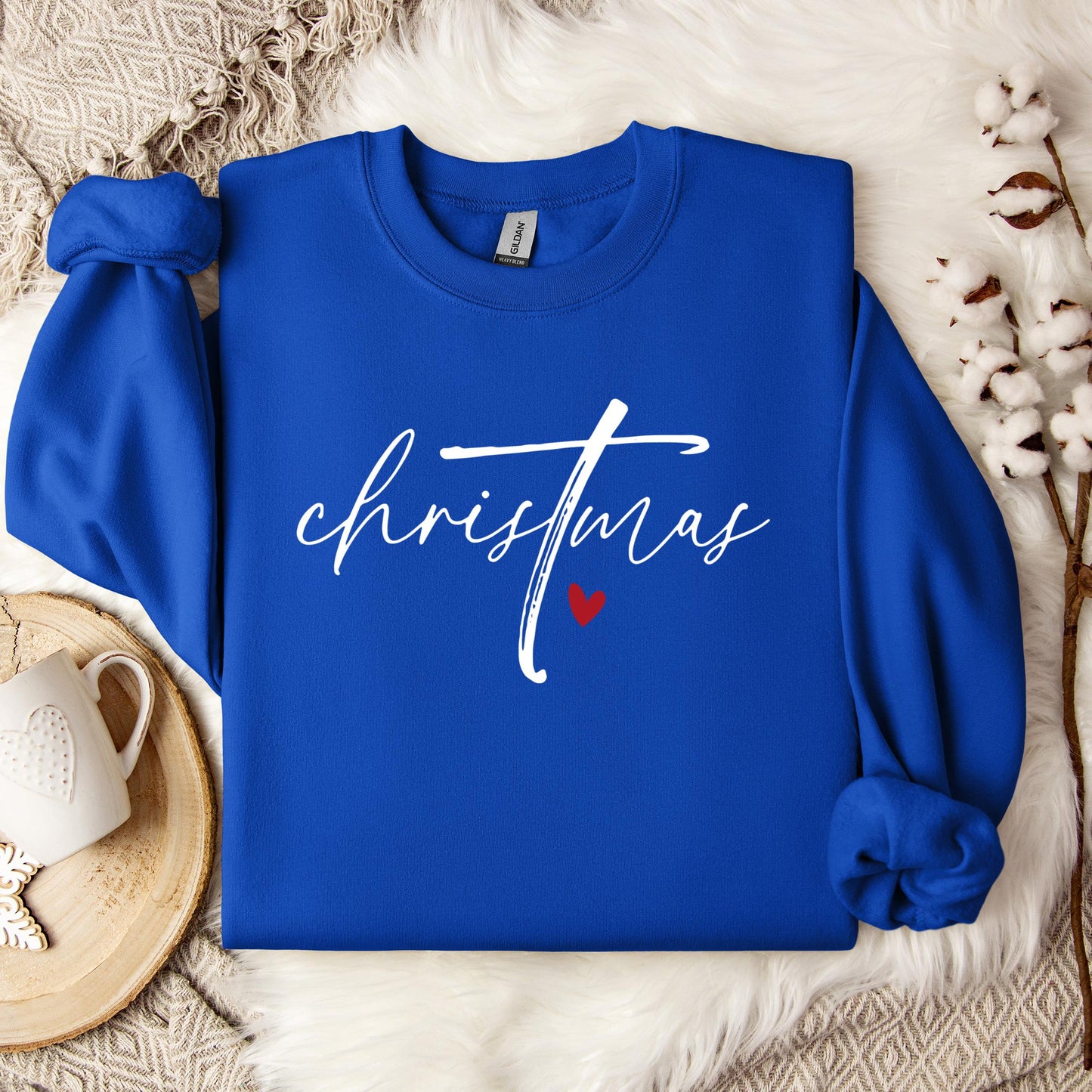 Christmas Cross Heart Sweatshirt