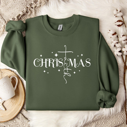Christmas Faith Cross 01 Sweatshirt