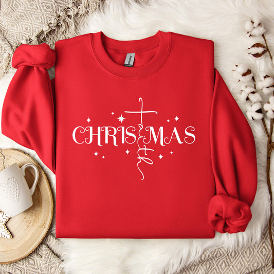 Christmas Faith Cross 01 Sweatshirt