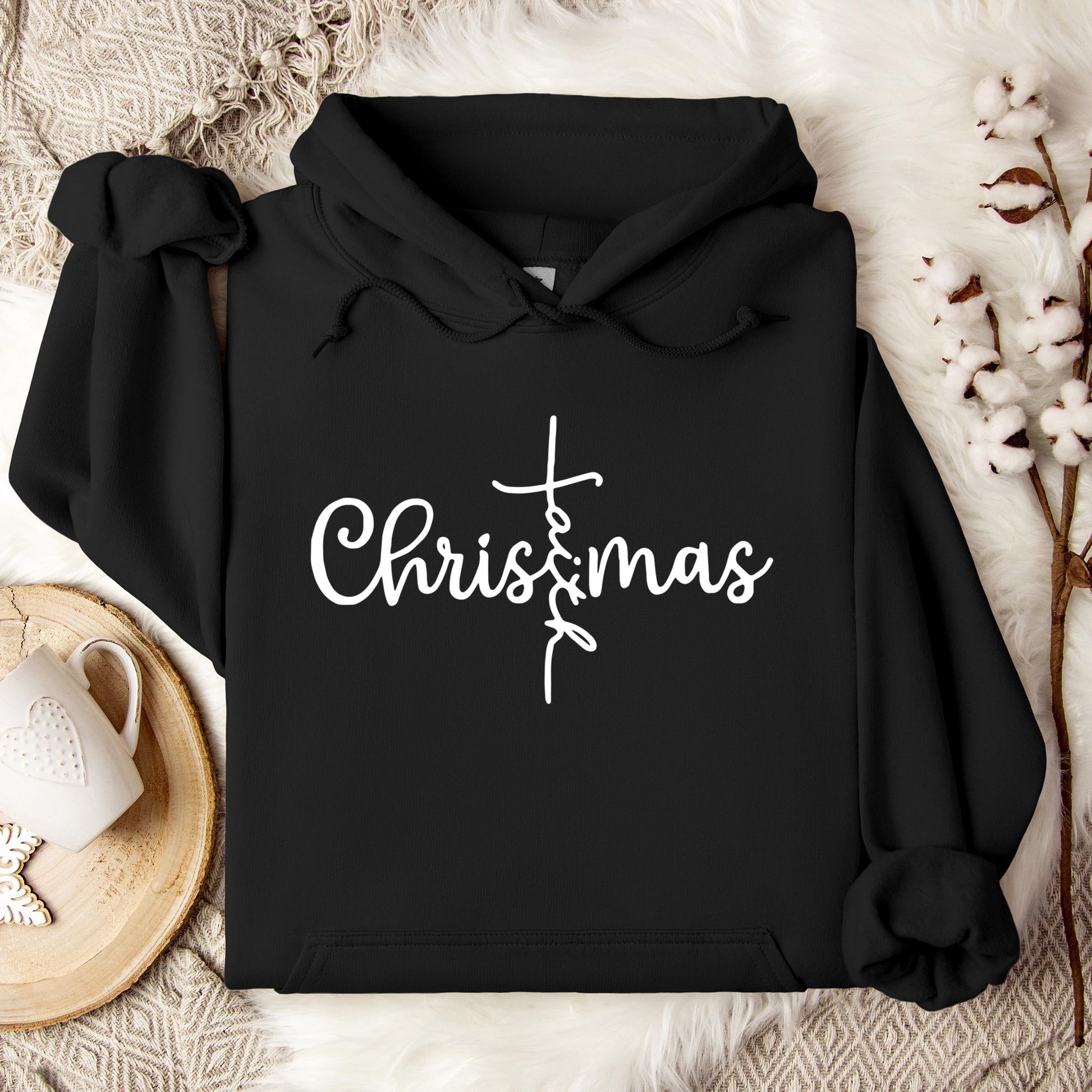 Christmas Faith Cross Hoodie