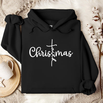 Christmas Faith Cross Hoodie