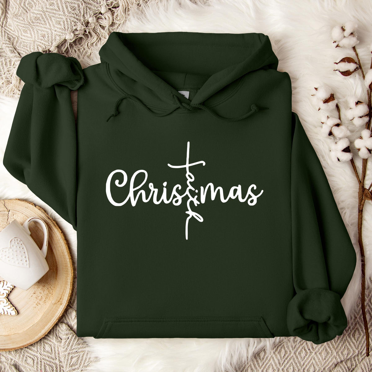 Christmas Faith Cross Hoodie