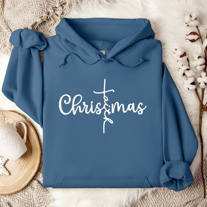 Christmas Faith Cross Hoodie
