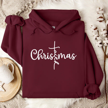 Christmas Faith Cross Hoodie