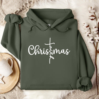 Christmas Faith Cross Hoodie
