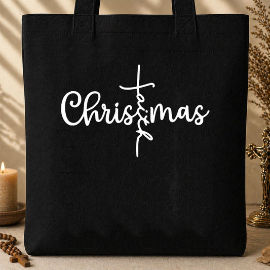 Christmas Faith Cross Tote Bag
