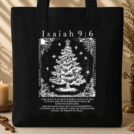 Christmas Isaiah 9.6 Tote Bag