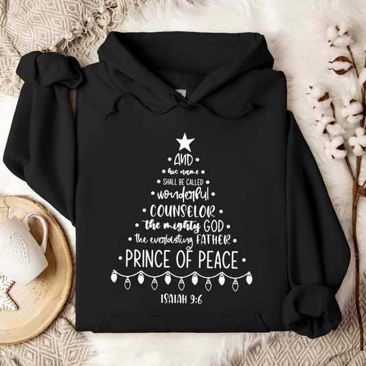 Christmas Nativity Tree Isaiah 9.6 Hoodie
