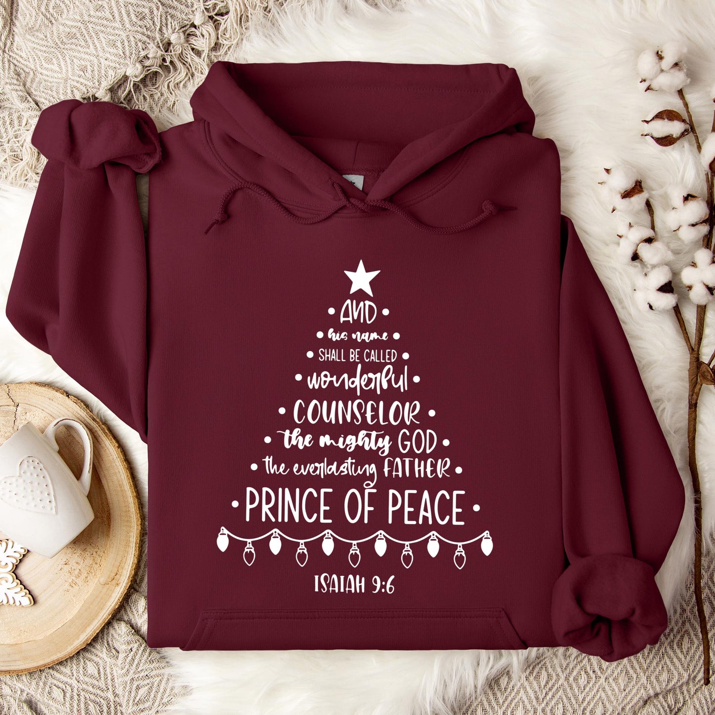 Christmas Nativity Tree Isaiah 9.6 Hoodie