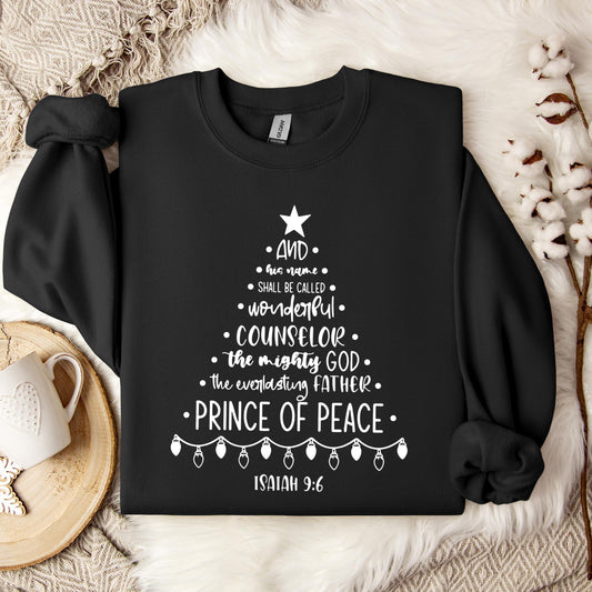 Christmas Nativity Tree Isaiah 9.6 Sweatshirt
