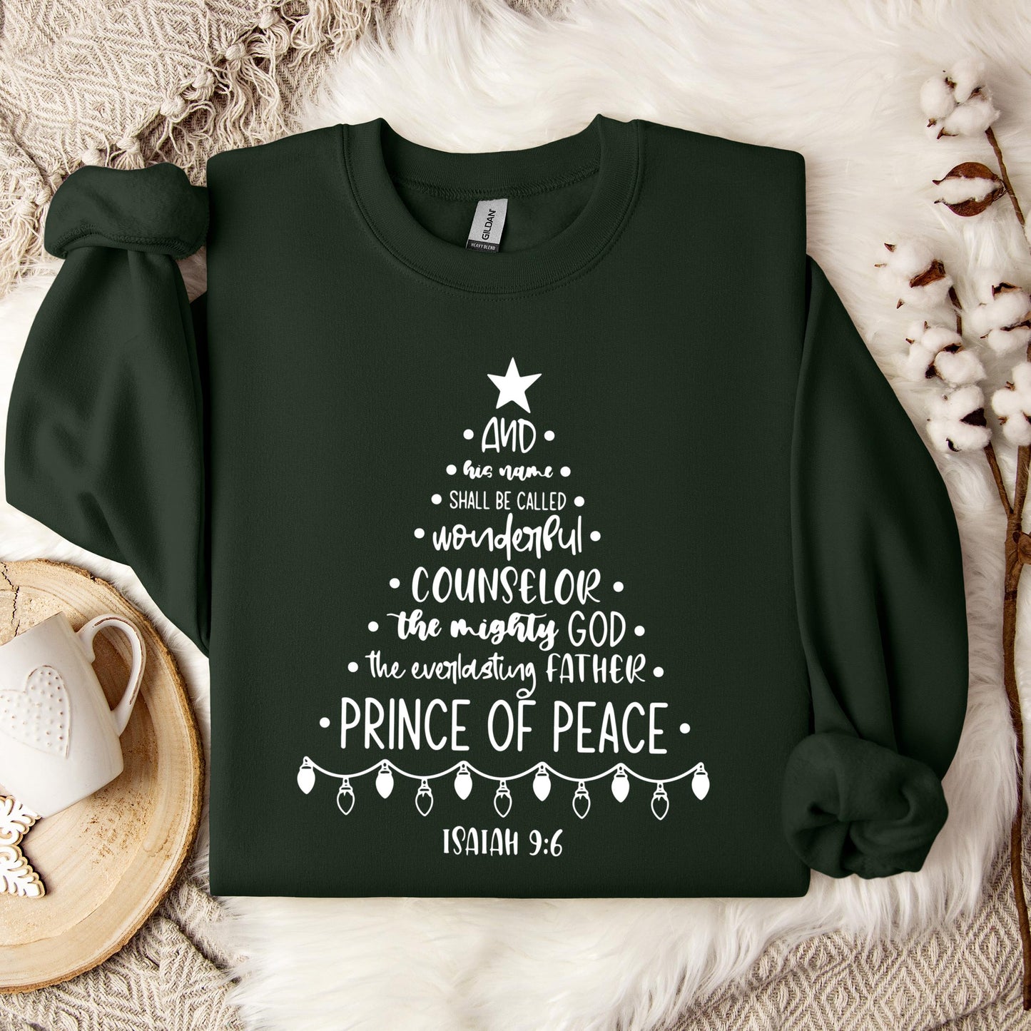 Christmas Nativity Tree Isaiah 9.6 Sweatshirt