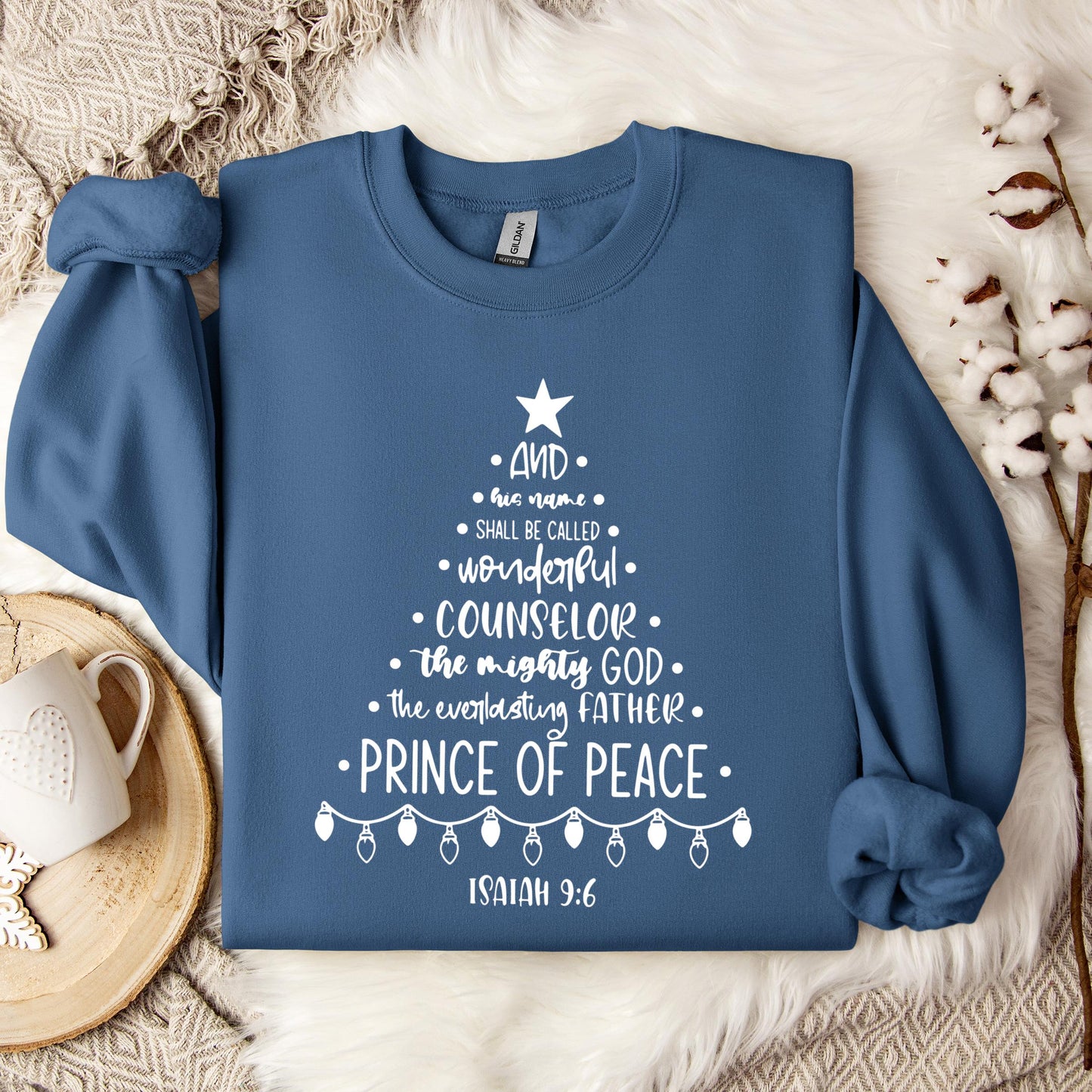 Christmas Nativity Tree Isaiah 9.6 Sweatshirt