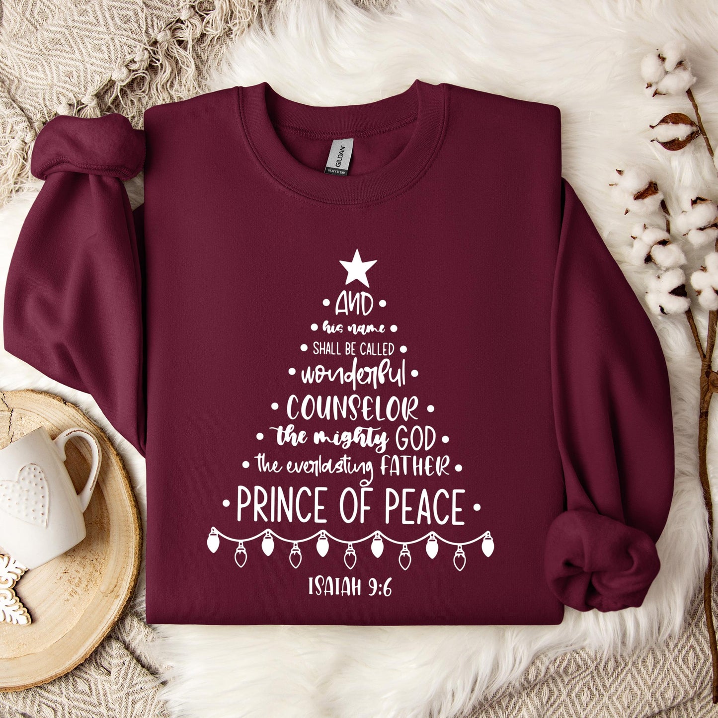 Christmas Nativity Tree Isaiah 9.6 Sweatshirt