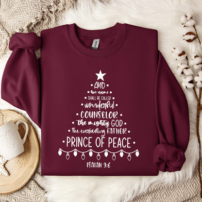 Christmas Nativity Tree Isaiah 9.6 Sweatshirt