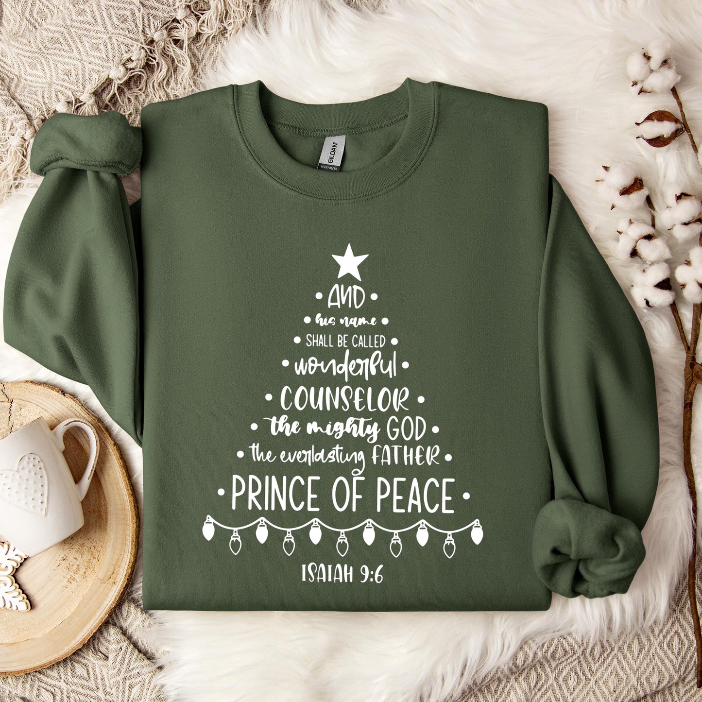 Christmas Nativity Tree Isaiah 9.6 Sweatshirt