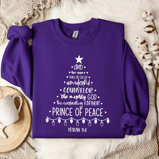 Christmas Nativity Tree Isaiah 9.6 Sweatshirt