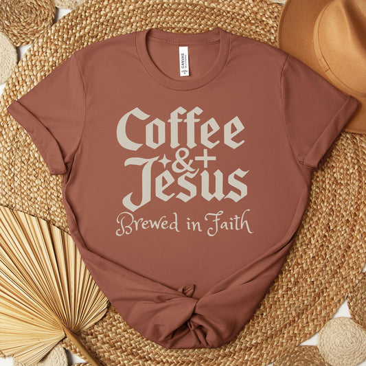 Coffee And Jesus Brewed In Faith Premium T-shirt