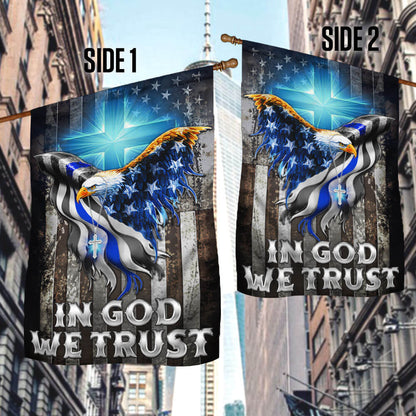 Flagwix American Flag - In God We Trust Christian Cross, American Eagle, The Thin Blue Line Flag
