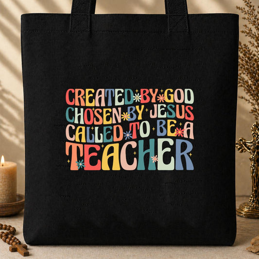 Created By God Chosen By Jesus Called To Be A Teacher Tote Bag