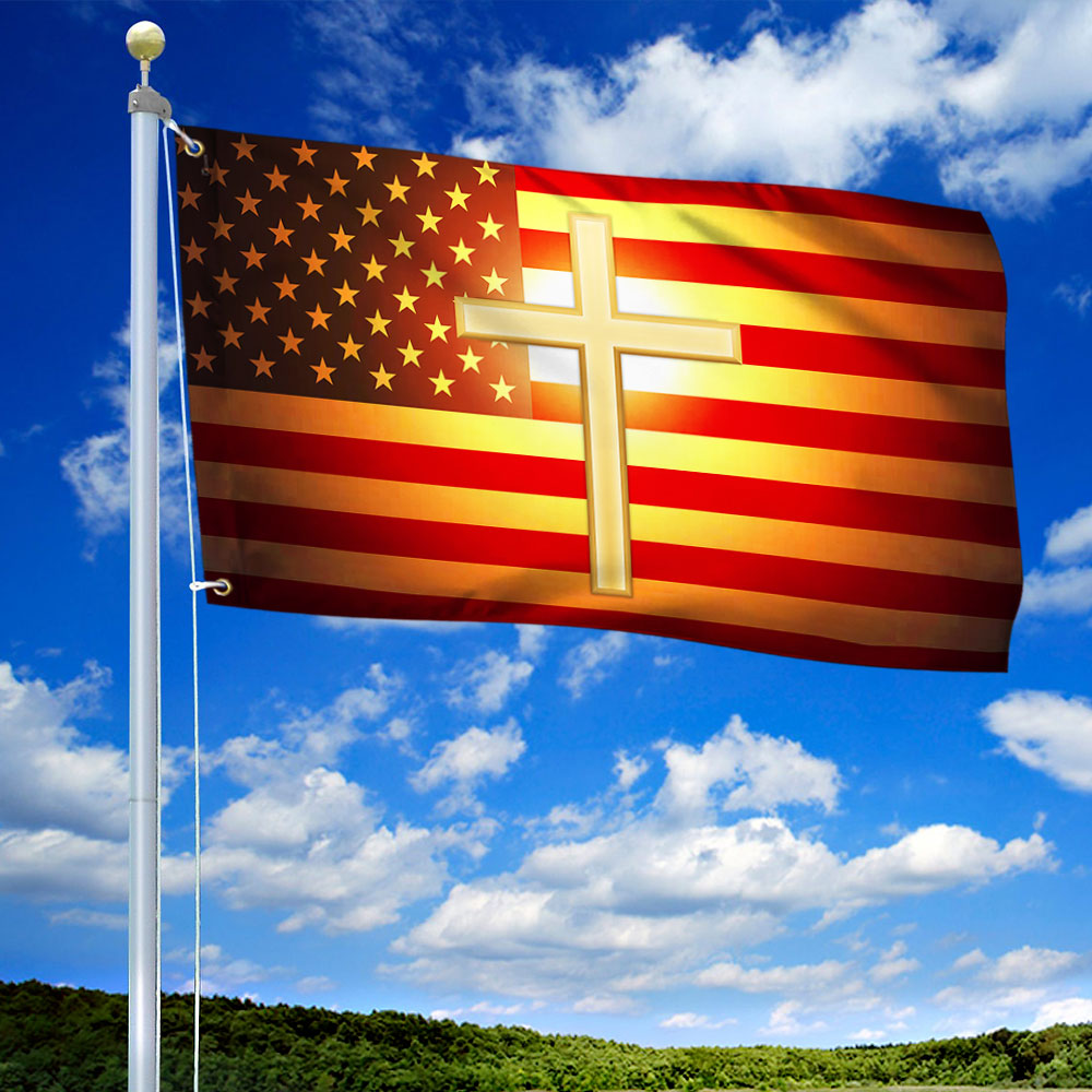 Jesus Flag Jesus Cross Grommet Flag