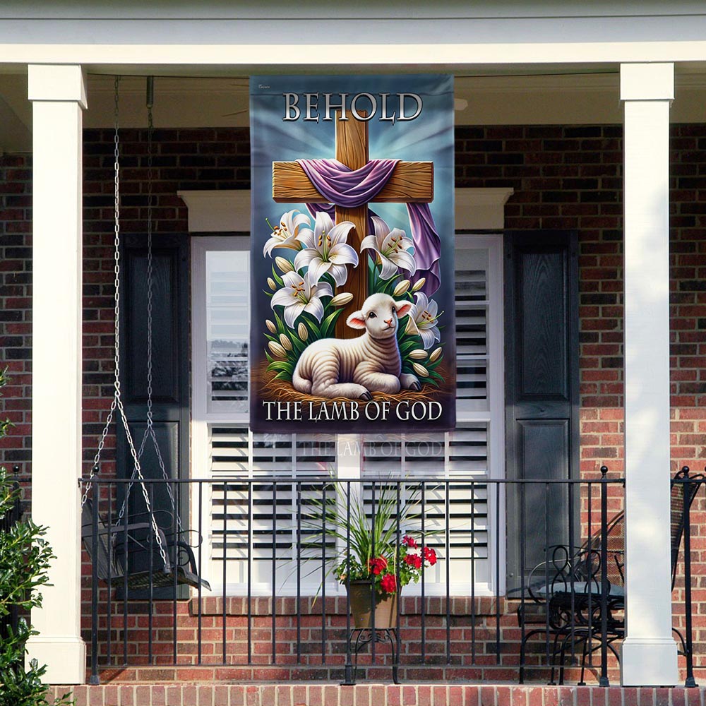 FLAGWIX  Easter Day Christian Cross Behold The Lamb Of God Flag